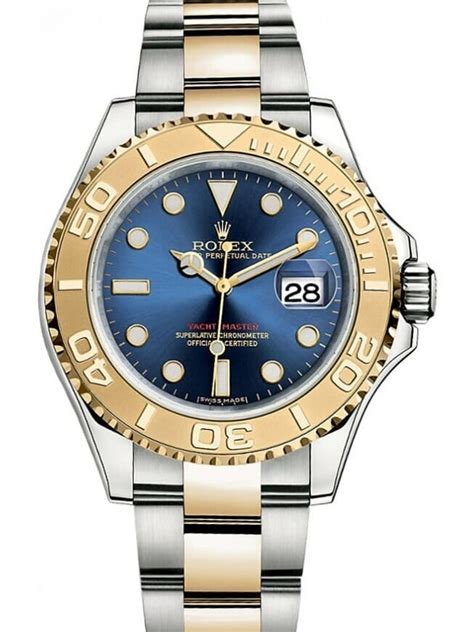 rolex yachtmaster blue dial gold|rolex yacht master blue face.